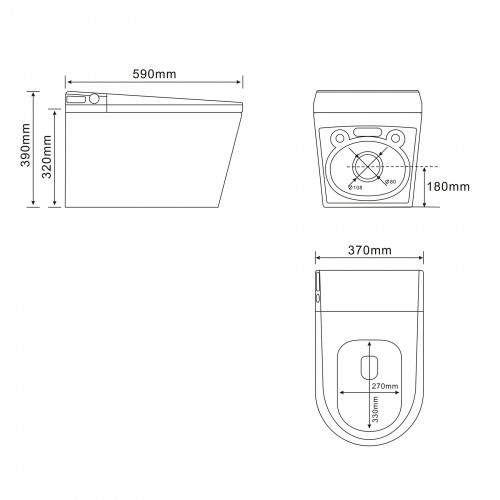 Электронный унитаз-биде ABBER Bequem AC1119S подвесной белый