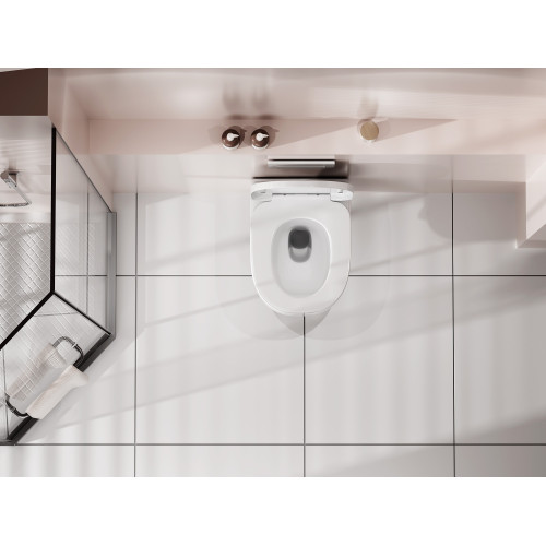 Унитаз ABBER Rechteck AC1218 подвесной белый, безободковый, смыв торнадо и струйный смыв