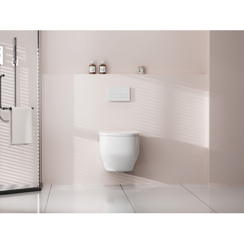 Унитаз ABBER Rechteck AC1218 подвесной белый, безободковый, смыв торнадо и струйный смыв