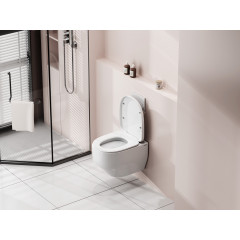 Унитаз ABBER Rechteck AC1218 подвесной белый, безободковый, смыв торнадо и струйный смыв