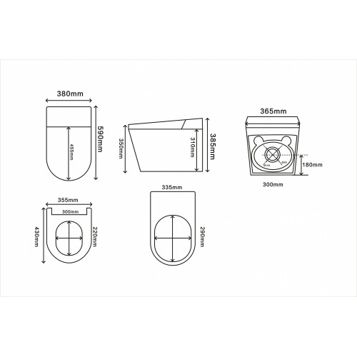 Комплект ABBER подвесной электронный унитаз-биде Bequem AC1123SR с инсталляцией AC0101P2