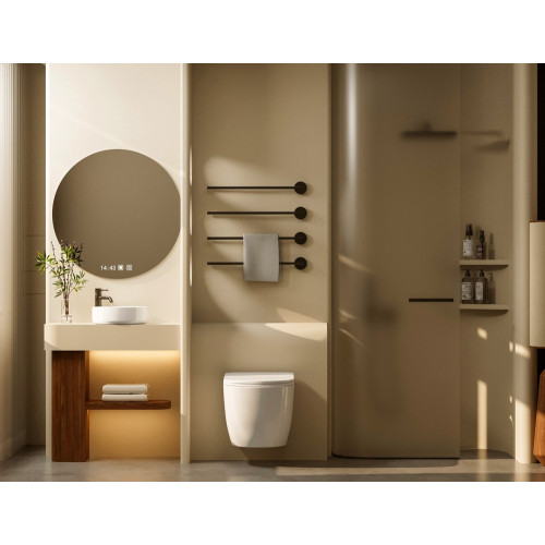 Комплект подвесной унитаз ABBER Bequem AC1100T белый с инсталляцией AC0105 и кнопкой AC0121NG никель