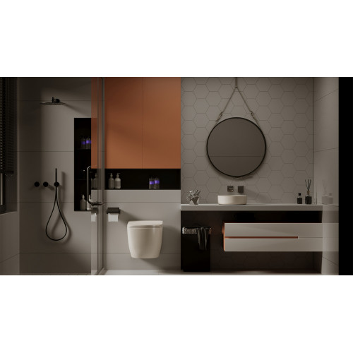 Унитаз ABBER Bequem AC1101MBE подвесной светло-бежевый матовый, безободковый