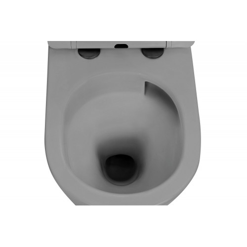 Унитаз ABBER Bequem AC1102TMG подвесной серый матовый, безободковый, смыв торнадо