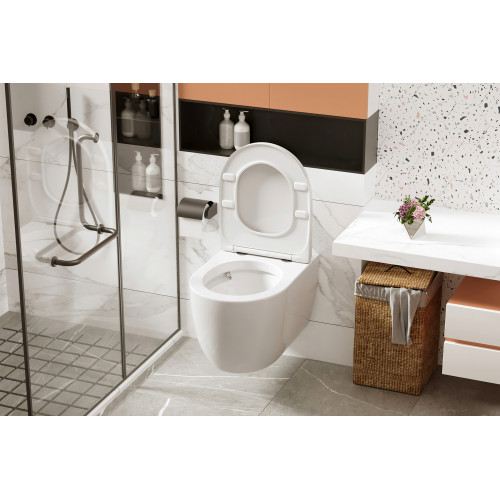 Унитаз ABBER Bequem AC1105P подвесной белый с импульсным смывом