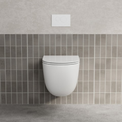 Унитаз ABBER Bequem AC1131TC подвесной белый, безободковый, смыв торнадо, с закрытым дном