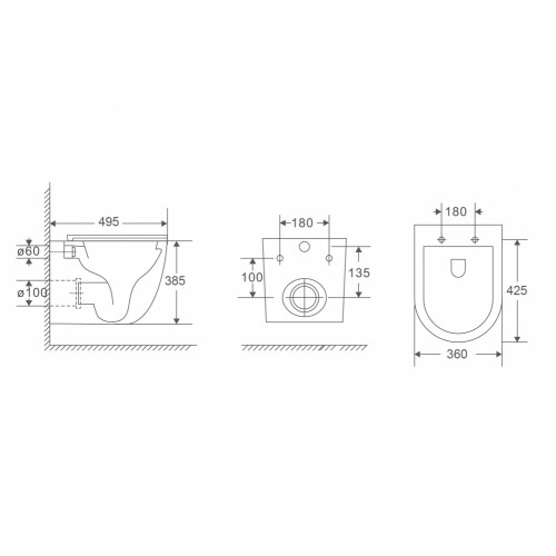 Унитаз ABBER Bequem AC1131TC подвесной белый, безободковый, смыв торнадо, с закрытым дном