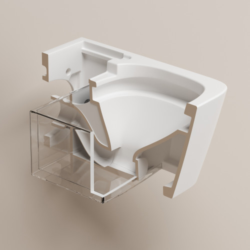 Электронный унитаз-биде ABBER Rechteck AC1215S подвесной белый