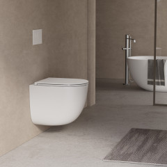 Унитаз ABBER Bequem AC1132TC подвесной белый, безободковый, смыв торнадо, с закрытым дном