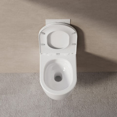 Унитаз ABBER Bequem AC1132TC подвесной белый, безободковый, смыв торнадо, с закрытым дном