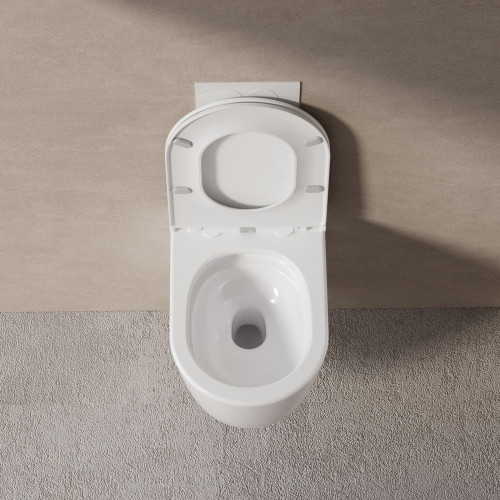 Унитаз ABBER Bequem AC1132TC подвесной белый, безободковый, смыв торнадо, с закрытым дном