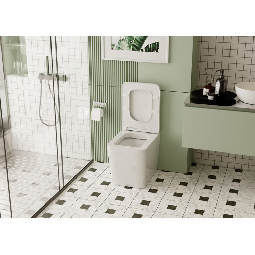 Унитаз ABBER Rechteck AC1211 приставной белый, безободковый