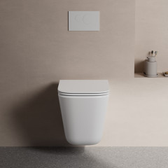 Унитаз ABBER Rechteck AC1219TC подвесной белый, безободковый, смыв торнадо, с закрытым дном