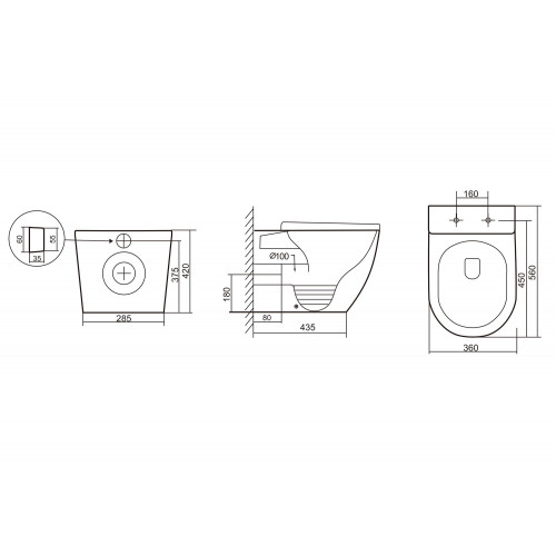 Унитаз ABBER Bequem AC1111 приставной белый, безободковый