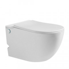 Комплект ABBER подвесной унитаз Bequem AC1105P белый с импульсным смывом с инсталляцией AC0101P
