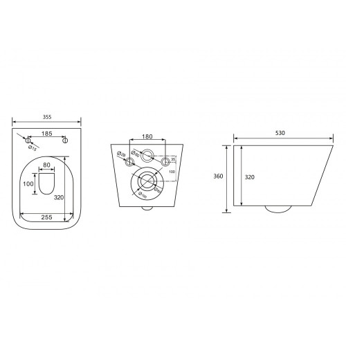 Комплект подвесной унитаз ABBER Rechteck AC1201MB черный матовый с инсталляцией AC0105 и кнопкой AC0120RG золото розовое