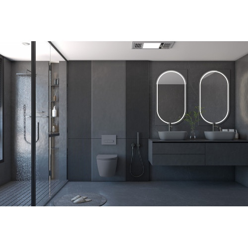 Унитаз ABBER Bequem AC1101MG подвесной серый матовый, безободковый