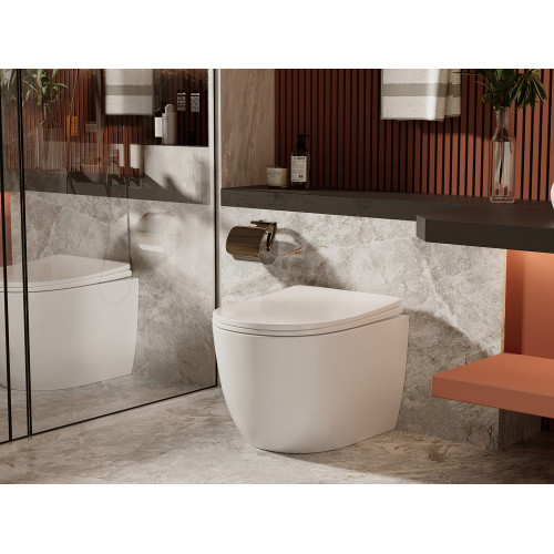 Унитаз ABBER Bequem AC1111 приставной белый, безободковый