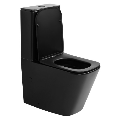 Унитаз ABBER Rechteck AC1210TMB компакт черный матовый, безободковый, смыв торнадо