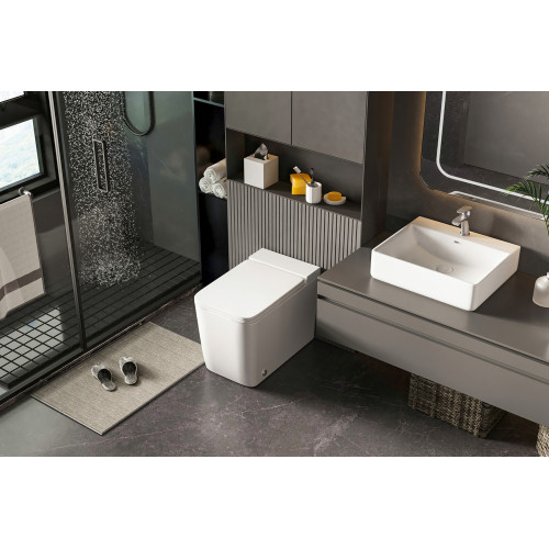 Унитаз ABBER Rechteck AC1212P приставной белый с импульсным смывом