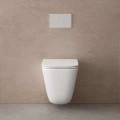 Унитаз ABBER Rechteck AC1220TC подвесной белый, безободковый, смыв торнадо, с закрытым дном