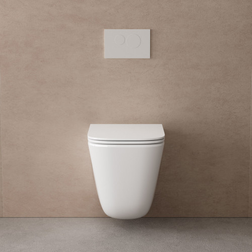 Унитаз ABBER Rechteck AC1220TC подвесной белый, безободковый, смыв торнадо, с закрытым дном