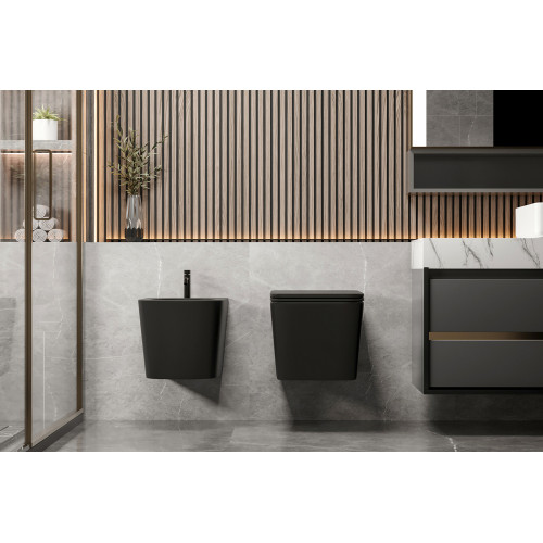 Биде ABBER Rechteck AC1250MB подвесное черное матовое