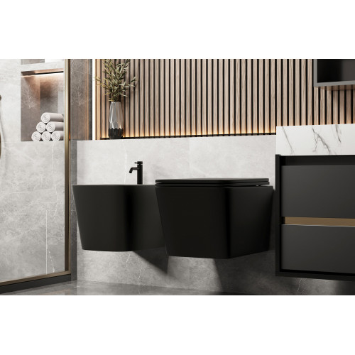 Биде ABBER Rechteck AC1250MB подвесное черное матовое