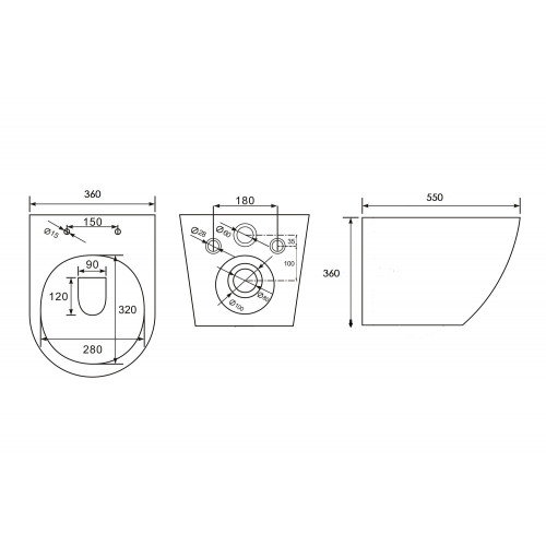 Унитаз ABBER Bequem AC1103MB подвесной черный матовый, безободковый