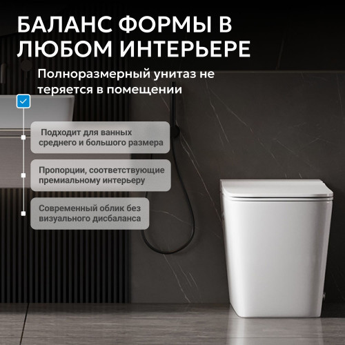 Унитаз ABBER Rechteck AC1213P приставной белый с импульсным смывом