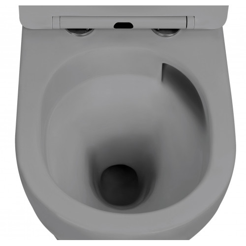 Унитаз ABBER Bequem AC1101TMG подвесной серый матовый, безободковый, смыв торнадо