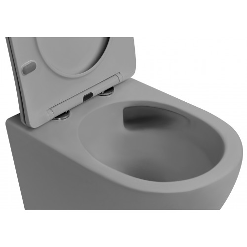 Унитаз ABBER Bequem AC1101TMG подвесной серый матовый, безободковый, смыв торнадо