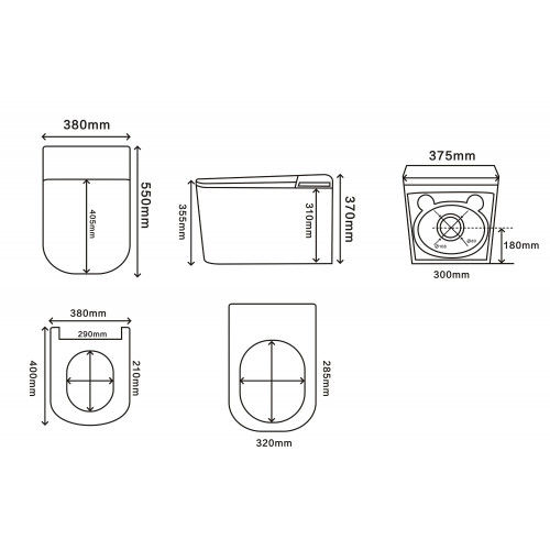 Комплект ABBER подвесной электронный унитаз-биде Rechteck AC1216S с инсталляцией AC0101P2