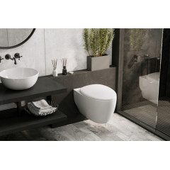 Комплект ABBER подвесной унитаз Bequem AC1107P белый с импульсным смывом с инсталляцией AC0101P