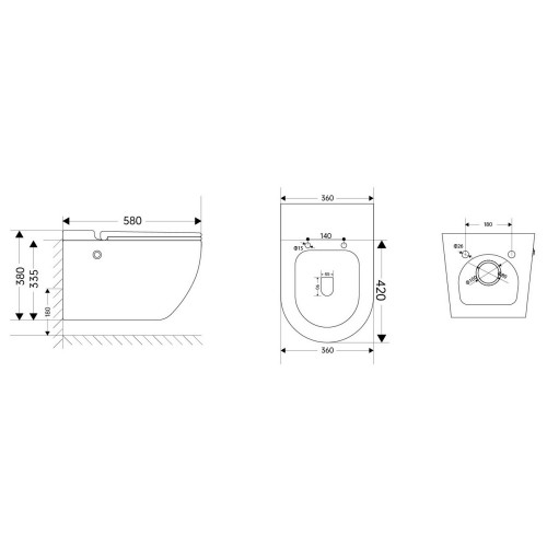Унитаз ABBER Bequem AC1108PMB подвесной черный матовый с импульсным смывом