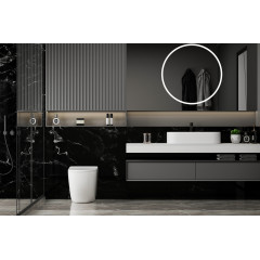 Унитаз ABBER Bequem AC1111T приставной белый, безободковый, смыв торнадо