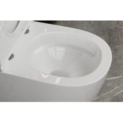 Унитаз ABBER Bequem AC1111T приставной белый, безободковый, смыв торнадо