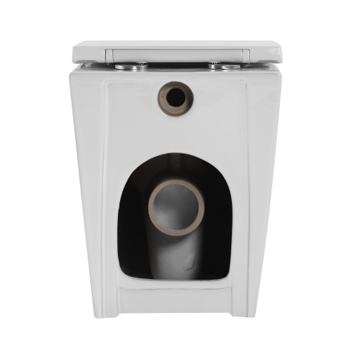 Унитаз ABBER Bequem AC1111T приставной белый, безободковый, смыв торнадо