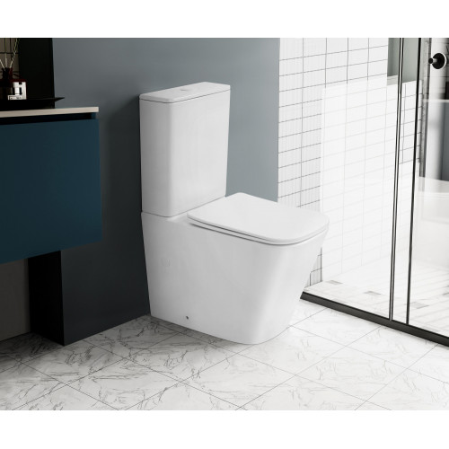 Унитаз ABBER Rechteck AC1210TMW компакт белый матовый, безободковый, смыв торнадо