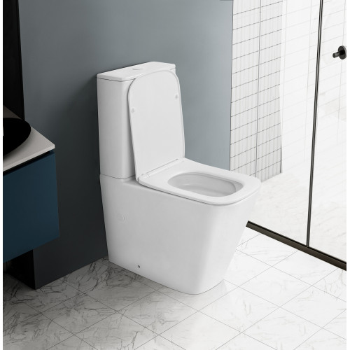 Унитаз ABBER Rechteck AC1210TMW компакт белый матовый, безободковый, смыв торнадо