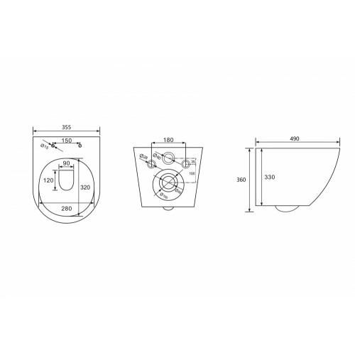 Унитаз ABBER Bequem AC1100 подвесной белый, безободковый