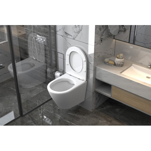 Унитаз ABBER Bequem AC1102 подвесной белый, безободковый