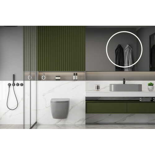 Унитаз ABBER Bequem AC1103MG подвесной серый матовый, безободковый