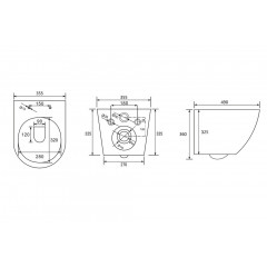 Комплект подвесной унитаз ABBER Bequem AC1100T белый с инсталляцией AC0105 и кнопкой AC0121 хром