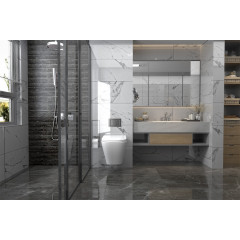 Комплект подвесной унитаз ABBER Rechteck AC1201 белый с инсталляцией AC0105 и кнопкой AC0120MMG золото матовое