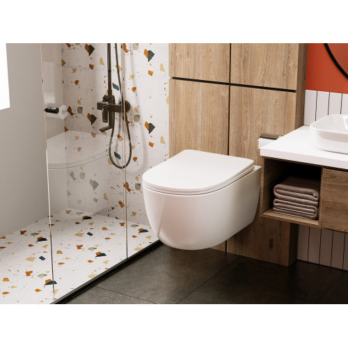 Унитаз ABBER Bequem AC1104 подвесной белый, безободковый