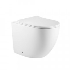 Унитаз ABBER Bequem AC1111TMW приставной белый матовый, безободковый, смыв торнадо