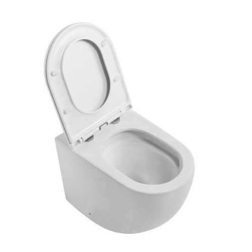 Унитаз ABBER Bequem AC1111TMW приставной белый матовый, безободковый, смыв торнадо