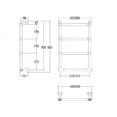 SOLE 512 Полотенцесушитель электрический DX int.470 4М, chrome