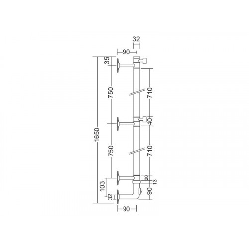 ARCOBALENO 616/L Полотенцесушитель электрический, int.1526,цвет chrome